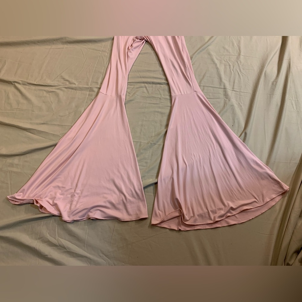 -NWT- Fashion Nova Blush Pink Flared Jumpsuit - Picture 7 of 16